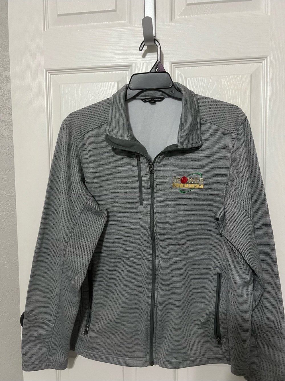 Port Authority Gray Heather Full-Zip Utility Jacket